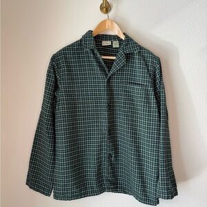 L.L. Bean Green Plaid Flannel Shirt Men’s size Medium 100% Cotton